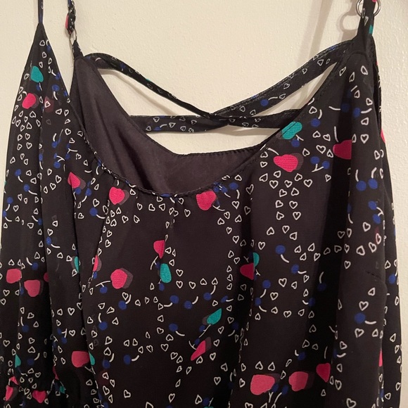 Black Maxi Dress with Heart Shaped Patterns - Picture 3 of 4